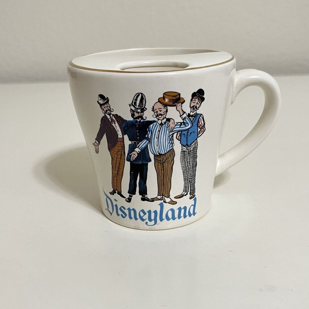 Vintage Disneyland Gentleman's Barbershop Quartet Mustache Mug Walt Disney